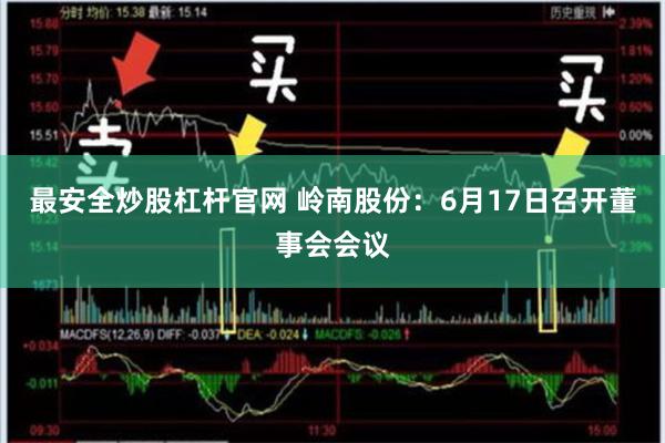 最安全炒股杠杆官网 岭南股份：6月17日召开董事会会议