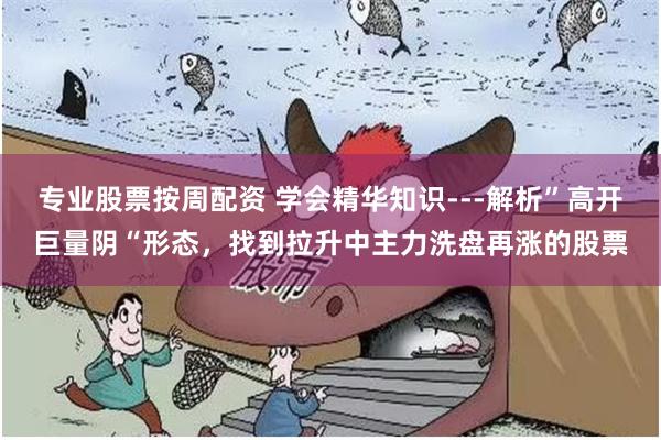 专业股票按周配资 学会精华知识---解析”高开巨量阴“形态，找到拉升中主力洗盘再涨的股票