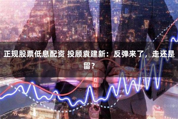 正规股票低息配资 投顾袁建新：反弹来了，走还是留？