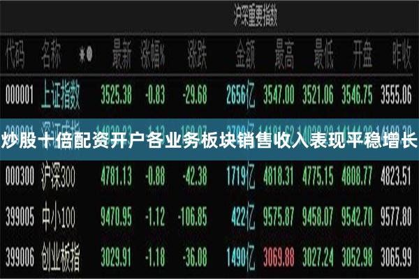 炒股十倍配资开户各业务板块销售收入表现平稳增长